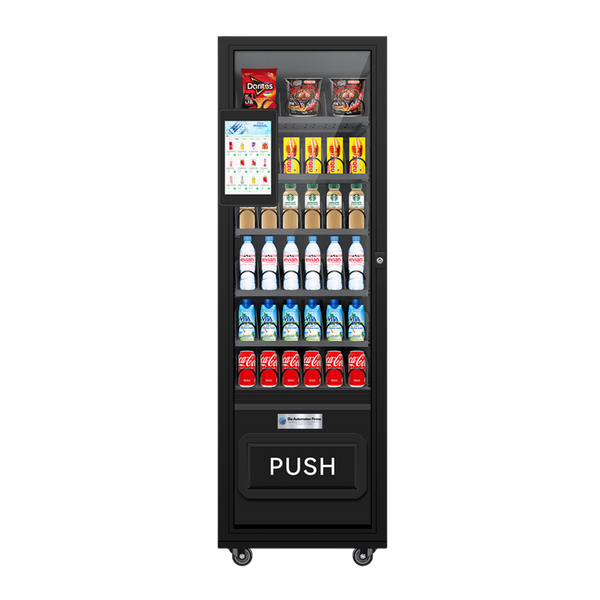 Kleiner Snackautomat mit grosser Auswahl für eine effiziente Pausenverpflegung in der Schweiz.